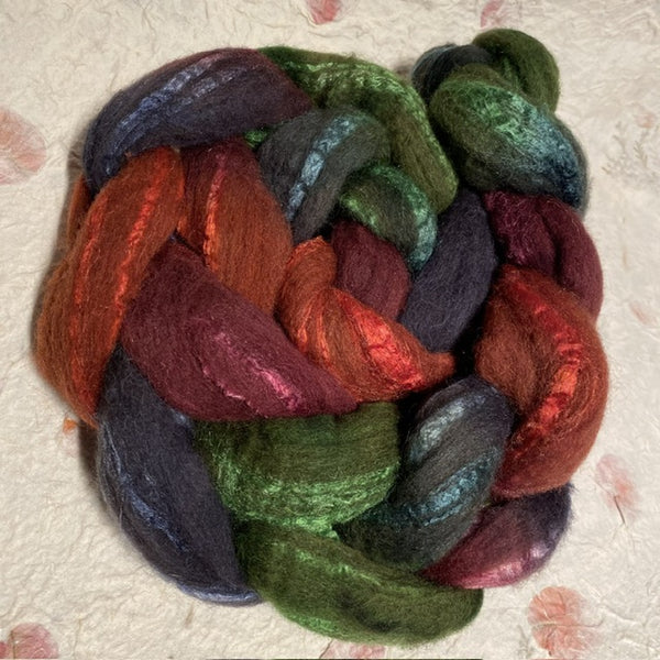 IxCHeL Fibre And Yarns Ouessant BFL Silk Tops colourway Odyssey