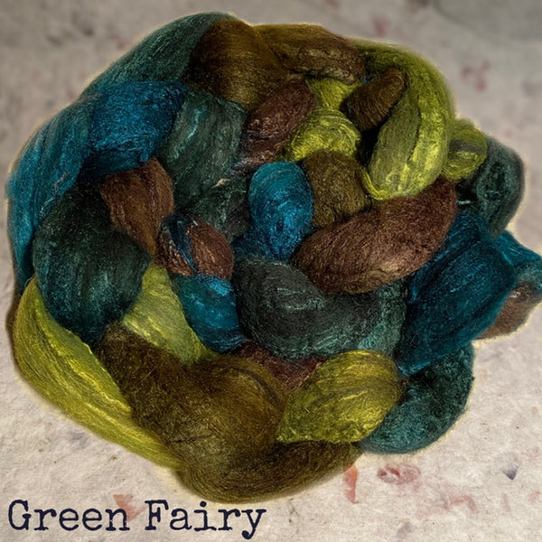 IxCHeL Fibre And Yarns Romanov Blend Tops colourway Green Fairy