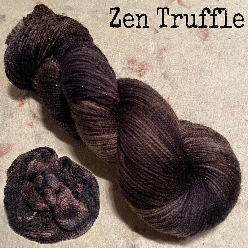 IxCHeL Fibre & Yarns Silver Star 4ply Sock Yarn colourway Zen Truffle