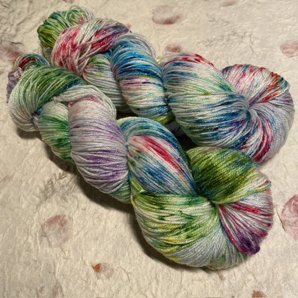 IxCHeL Fibre And Yarns Sparkle Merino 4ply Sock Yarn colourway Mermaid Pool