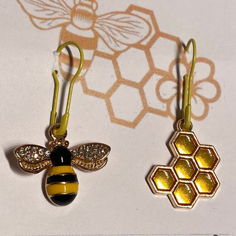 IxCHeL Fibre & Yarns Stitch Markers Honey Bee & Comb Set 