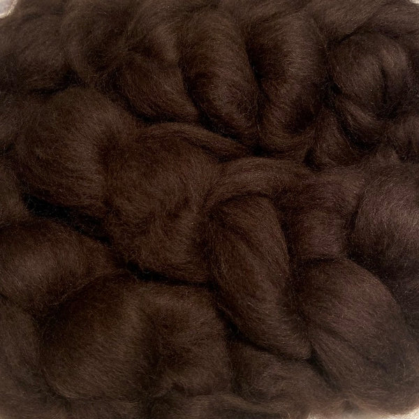 IxCHeL Fibre And Yarns Tibetan Yak Top colourway Natural Dark Brown close up