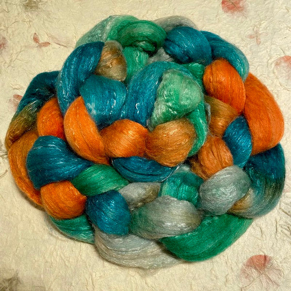 IxCHeL Fibre & Yarns Tundra Qiviut Blend Tops colourway Rusty Jade