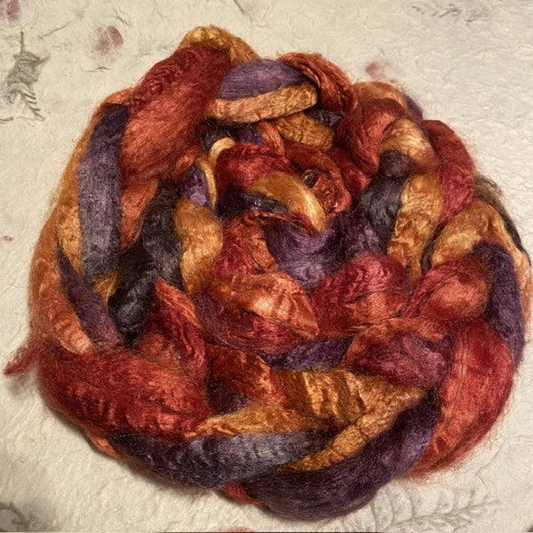 IxCHeL Fibre & Yarns Tussah Silk Tops colourway Autumn