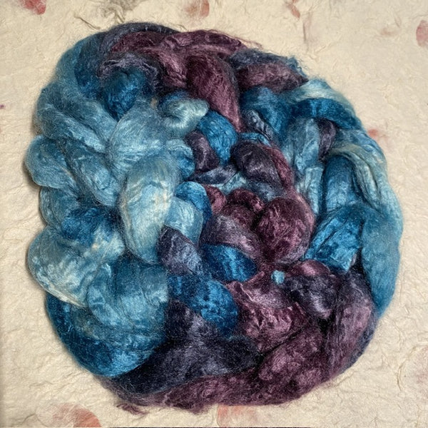 IxCHeL Fibre & Yarns Tussah Silk Tops colourway Cosmic Wave