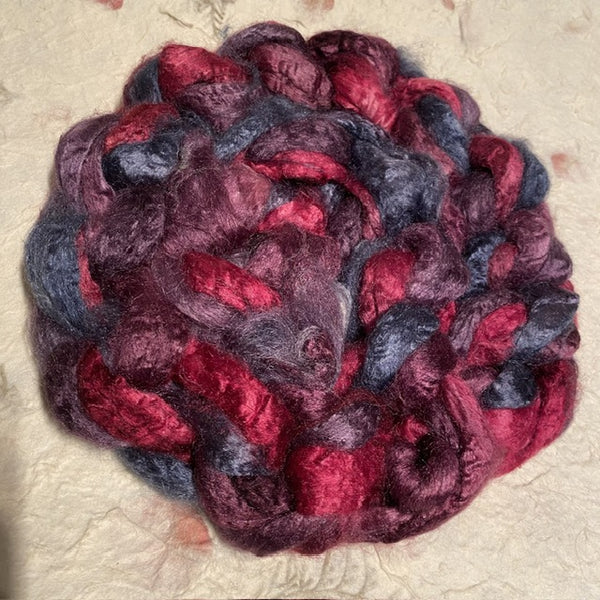 IxCHeL Fibre & Yarns Tussah Silk Tops colourway Gothic Velvet