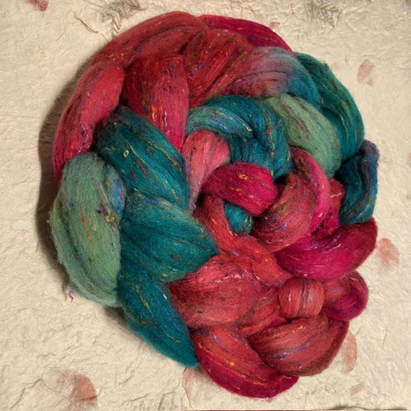 IxCHeL Fibre And Yarns Unicorn Tweed Tops colourway Turquoise Heart