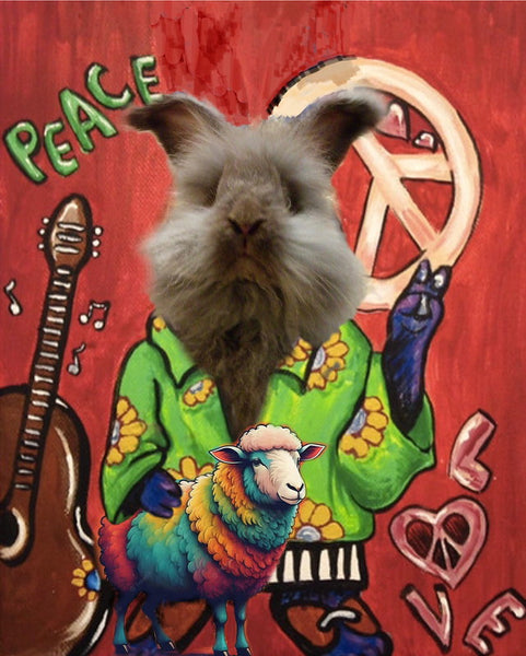 IxCHeL Fibre & Yarns Happy Bunny Tops Label featuring our bunny named Bear