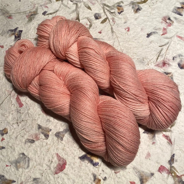 IxCHeL Fibre & Yarns 4ply Sock Yarn colourway Rose dyed with Madder Root