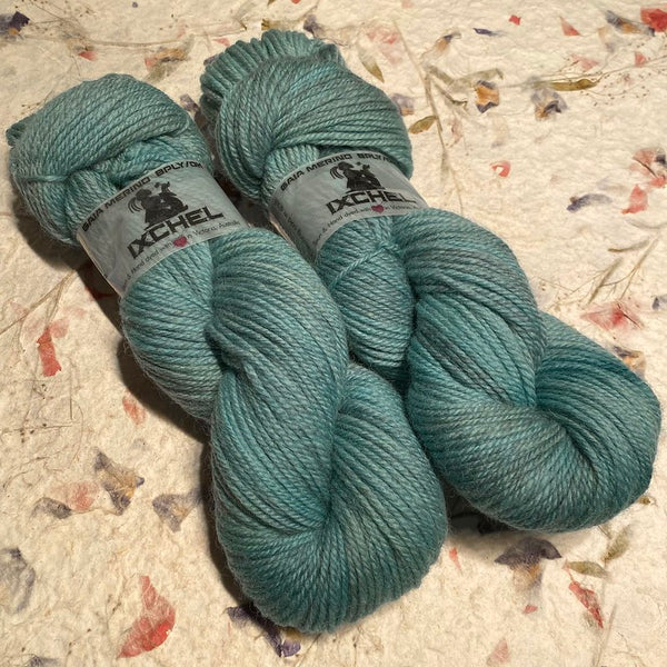 IxCHeL Fibre & Yarns 8ply DK Merino Yarn 'GAIA' colourway Freezing in a Kilt dyed with Woad