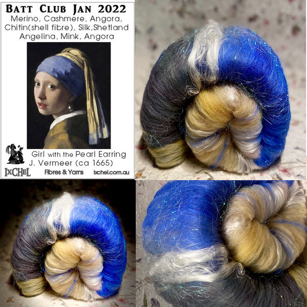 IxCHeL Fibres Art Journey Batt Club Collage of January  2022