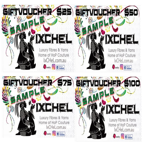 IxCHeL Fibre And Yarns Gift Voucher Sample Poster