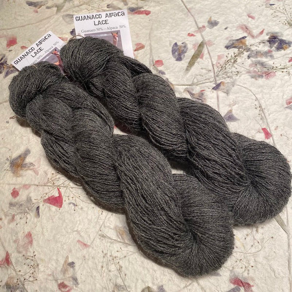 IxCHeL Fibre And Yarns Guanaco Alpaca Lace Handspun Yarn colourway Luna