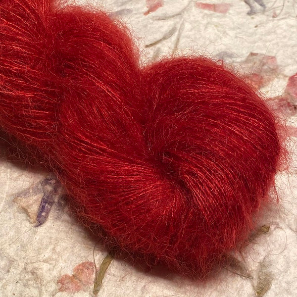 IxCHeL Fibre & Yarns Kid Mohair Silk Merino Yarn colourway Red Berries