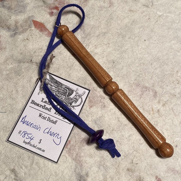 IxCHeL Fibre & Yarns LotBD Wrist Distaff made from Cherry #1854