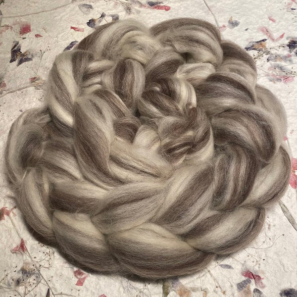 IxCHeL Fibre & Yarns Ouessant BFL Cashmere Tops colourway Chocolate Swirl