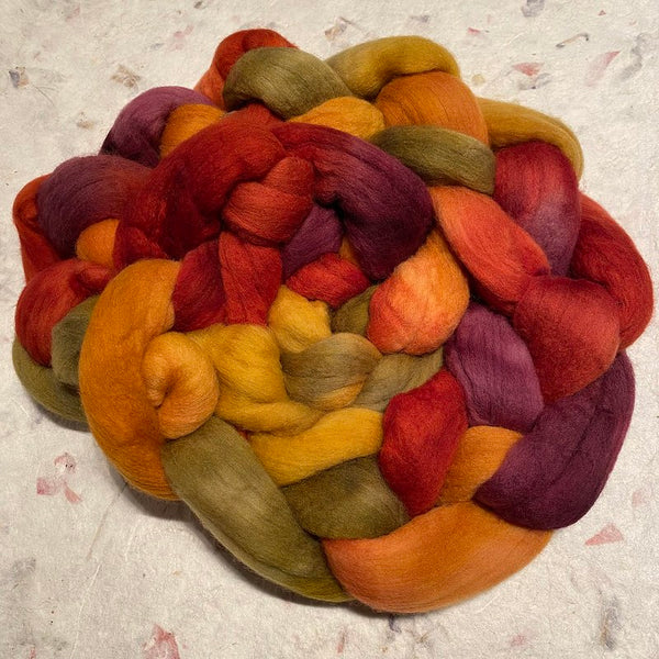 IxCHeL Fibre And Yarns Rambouillet Tops colourway Autumn Leaves