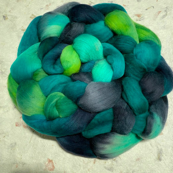 IxCHeL Fibre And Yarns Rambouillet Tops colourway Forest Goblin