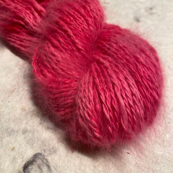 IxCHeL Fibre & Yarns 100% Angora Bunny 4ply Hand Spun Yarn colourway Hot Pink