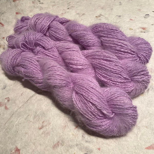 IxCHeL Fibre & Yarns 100% Angora Bunny 4ply Hand Spun Yarn colourway Lavender