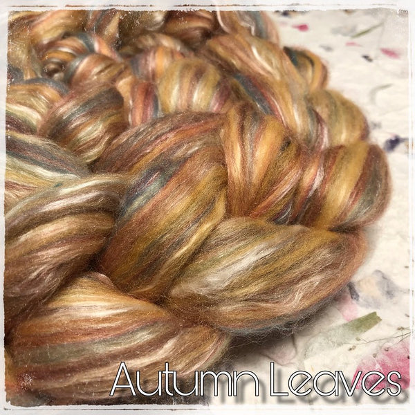 IxCheL Fibre & Yarns Merino Silk Tops colourway Autumn Leaves