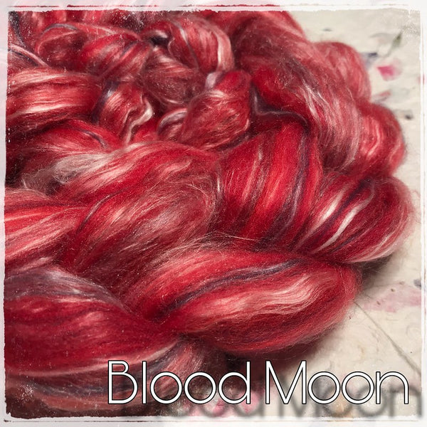 IxCheL Fibre & Yarns Merino Silk Tops colourway Blood Moon