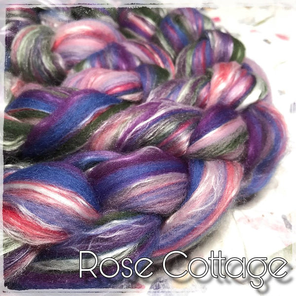 IxCheL Fibre & Yarns Merino Silk Tops colourway Rose Cottage