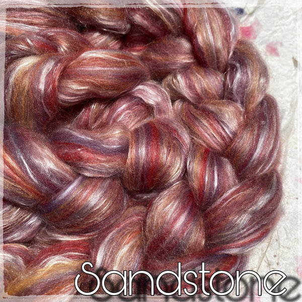 IxCheL Fibre & Yarns Merino Silk Tops colourway Sandstone