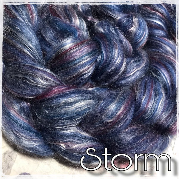 IxCheL Fibre & Yarns Merino Silk Tops colourway Storm