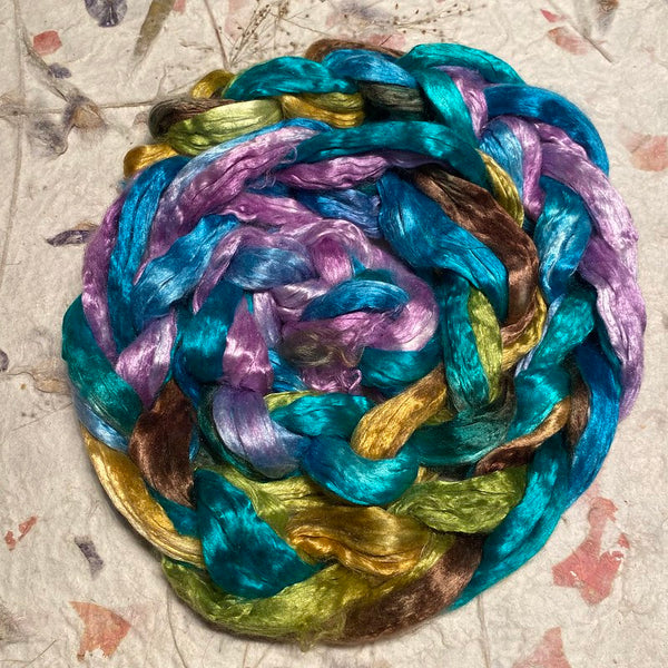 IxCHeL Fibre & Yarns Mulberry Silk Tops colourway Star Turtle Universe