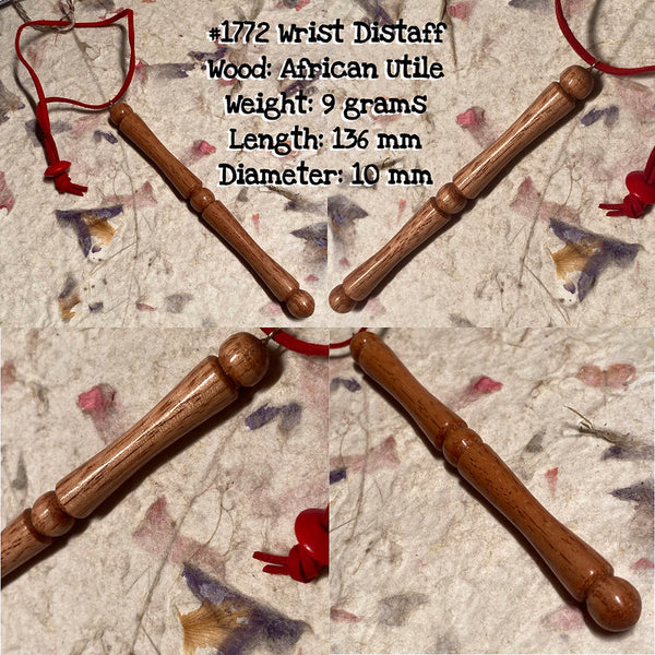 IxCHeL Fibre & Yarns LotBD Wrist Distaff made from African Utile #1772