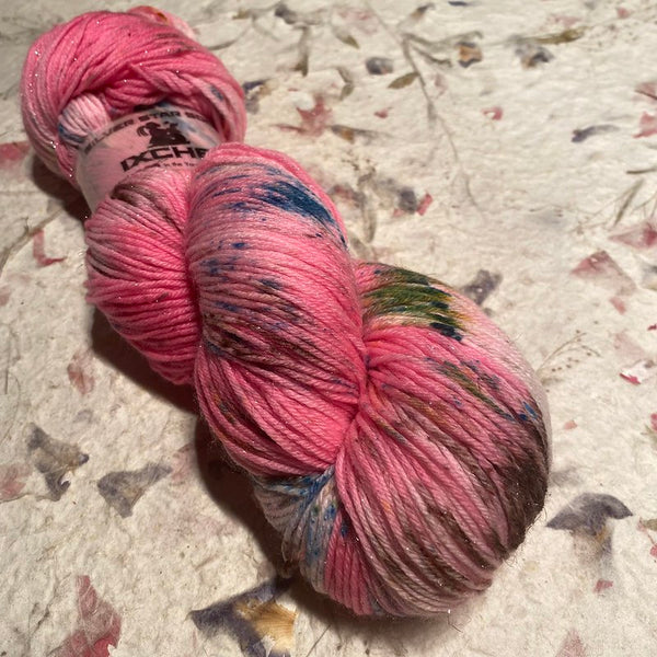 IxCHeL Fibre & Yarns Silver Star 4ply Sock Yarn colourway Rosy Future Dark