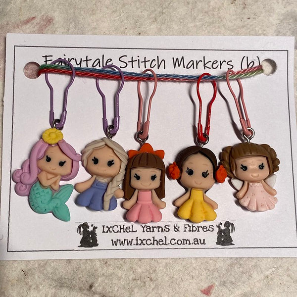 IxCHeL Fibre & Yarns Stitch Markers Set of 5 Fairytale Princess Set B