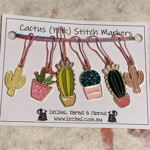 IxCHeL Fibre & Yarns Cactus Pink Set of 6 Stitch Markers