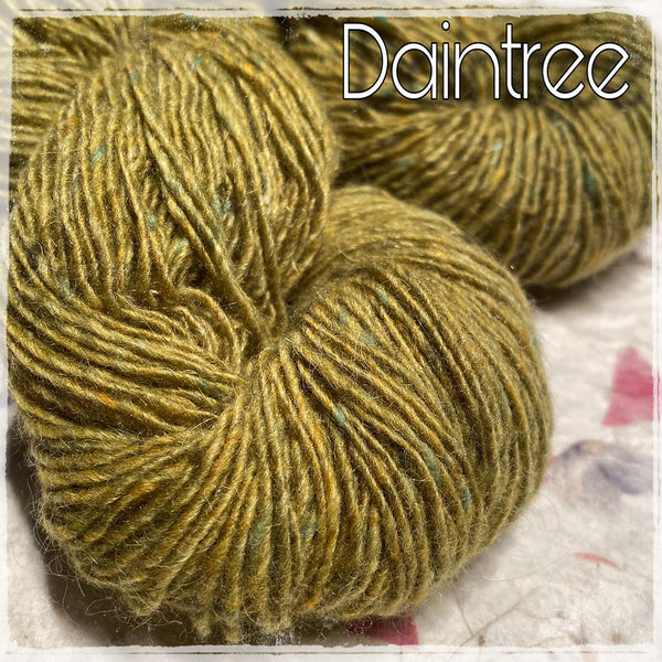 IxCHeL Fibre & Yarns Mohair Merino Tweed 4ply Yarn colourway Daintree