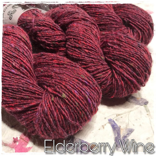 IxCHeL Fibre & Yarns Mohair Merino Tweed 4ply Yarn colourway Elderberry Wine