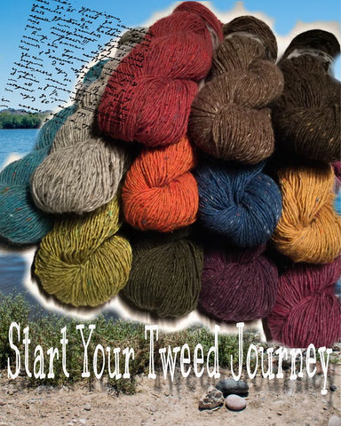 IxCHeL Fibre & Yarns Mohair Merino Tweed 4ply Yarn Various Colourways with the caption of Start Your Tweed Journey