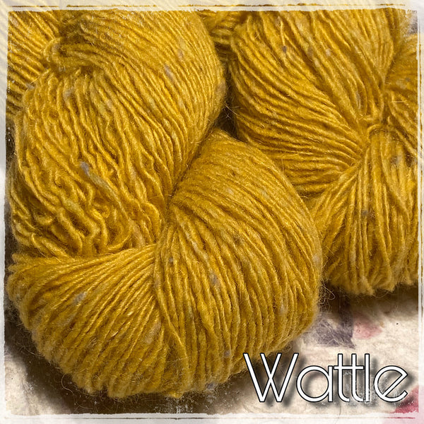 IxCHeL Fibre & Yarns Mohair Merino Tweed 4ply Yarn colourway Wattle